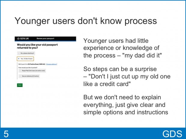 Younger users don't know process