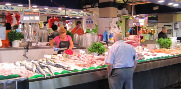 Fish counter at Olivar Market, Palma de Mallorca